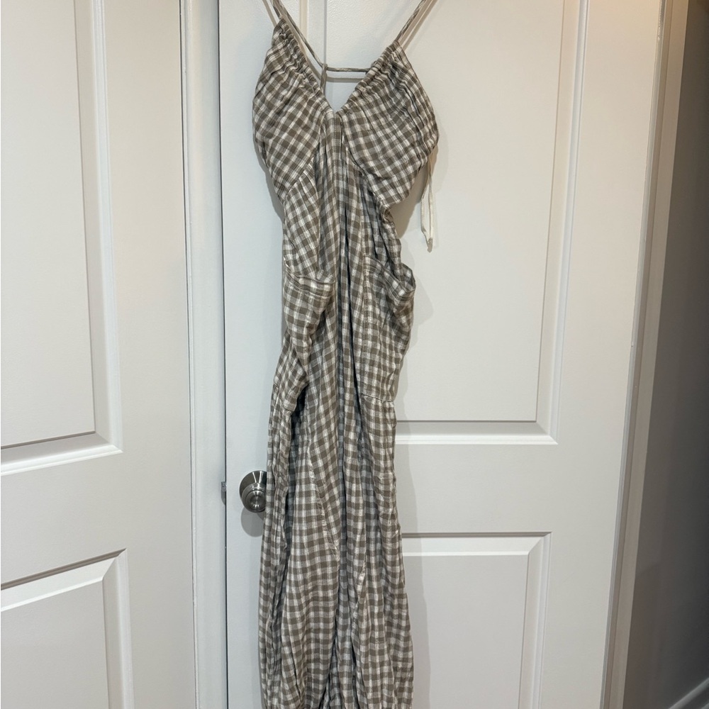 Free People Checkered Jumpsuit